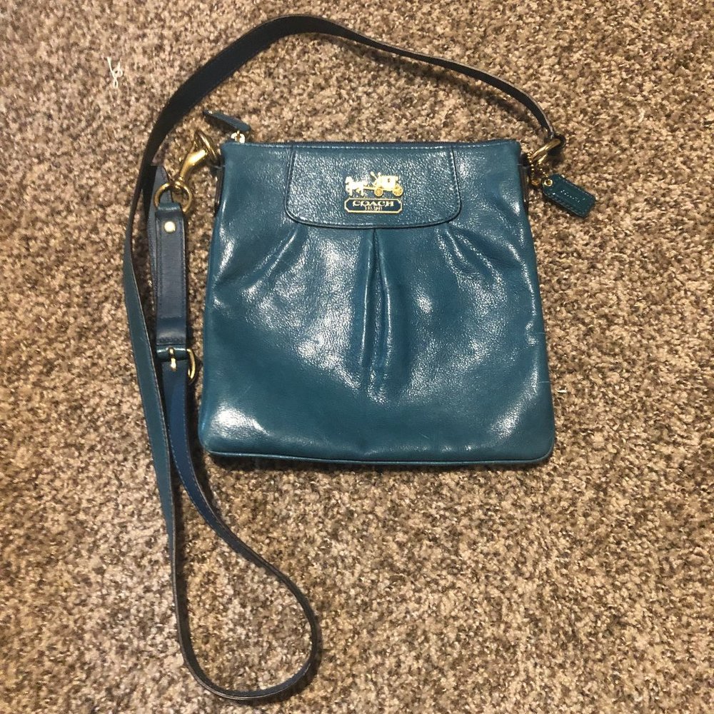 Vintage Coach Crossbody Teal Blue Handbag